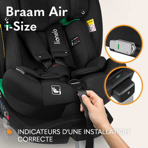 Lionelo ​​Braam Air i-Size Black Carbon — Siège-auto bébé